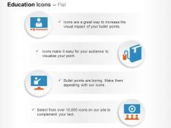Video lecture database system communication ppt icons graphics