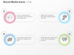 Voice chat group chat video chat personal chat bubbles ppt icons graphics