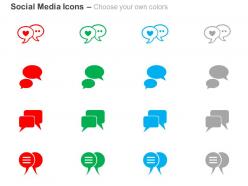 Voice chat group chat video chat personal chat bubbles ppt icons graphics