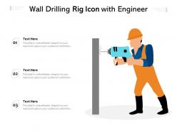 Wall drilling rig icon with engineer