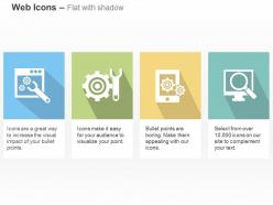 Web tools gear wrench data search ppt icons graphics