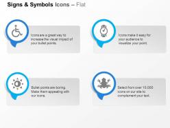 Wheel chair watch day night indication frog ppt icons graphics