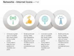 Wifi antenna mobile antenna signal range network ppt icons graphics