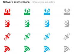 Wifi antenna satellite radar signals ppt icons graphics