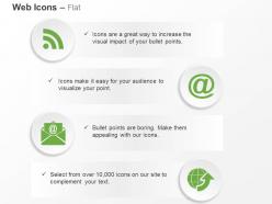 Wifi signal internet mail globe ppt icons graphics