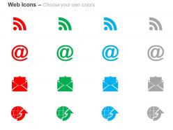 Wifi signal internet mail globe ppt icons graphics