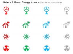 Windmill solar power domestic use nuclear power generation ppt icons graphics