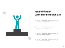 Winner Announcement Holding Megaphone Olympic Lifting Trophy Performing Team