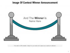 Winner Announcement Holding Megaphone Olympic Lifting Trophy Performing Team