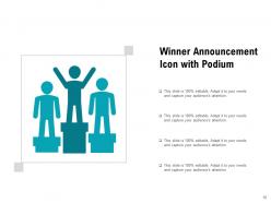 Winner Announcement Holding Megaphone Olympic Lifting Trophy Performing Team