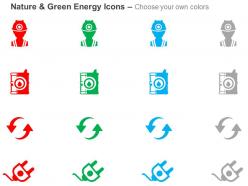 Worker power production recycle process ppt icons graphics