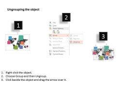 World map with speech bubbles and icons ppt presentation slides